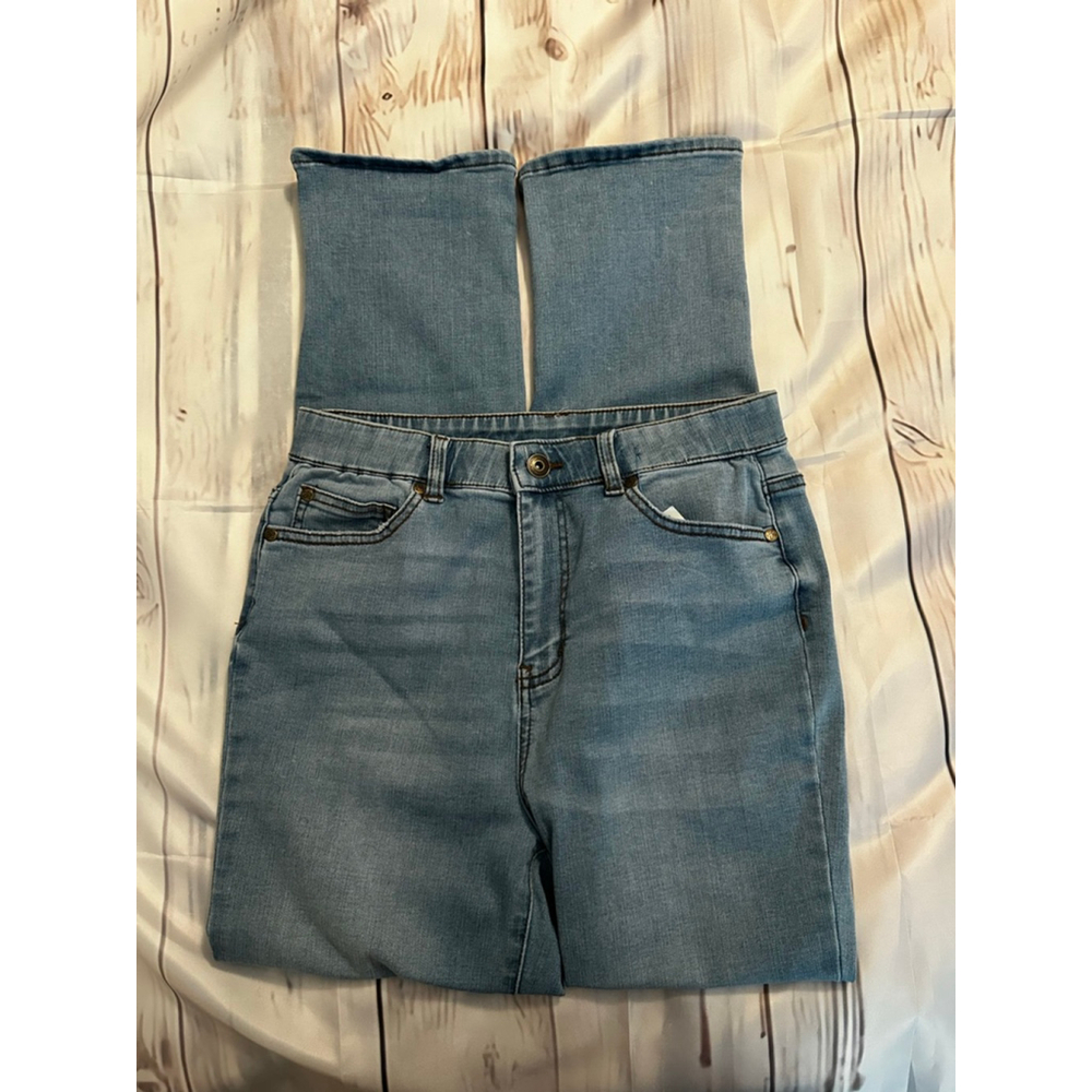 Matilda Jane Blue Straight Leg Jeans Size 6 with Floral Detail